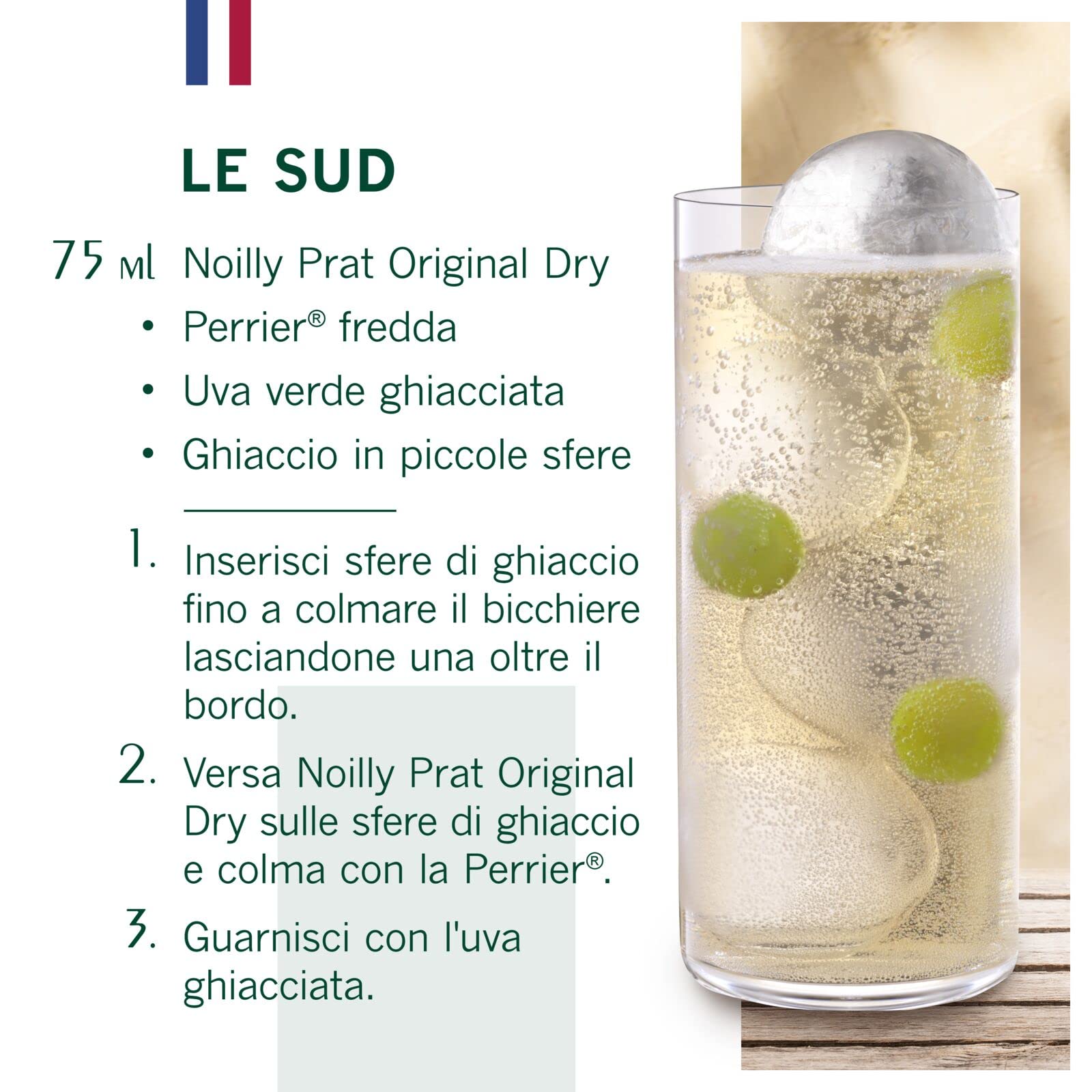 Noilly Prat Original Dry Vermouth, 18% Vol., 75 cl / 750 ml, un aperitivo francese ideale per il cocktail Martini, creato con 20 erbe e spezie come camomilla, coriandolo, arancia e fiori di sambuco