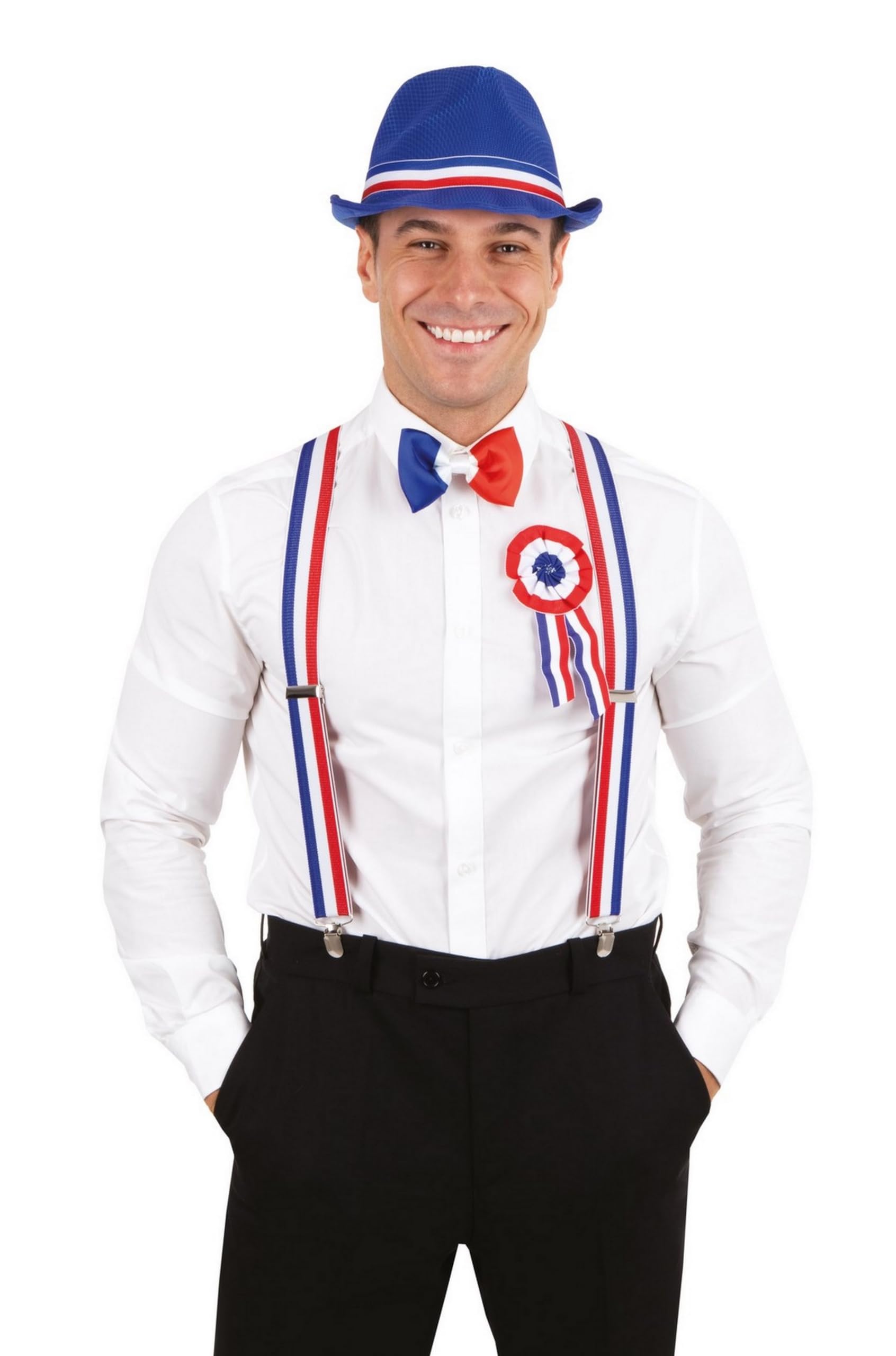 PTIT CLOWN Bleu, Blanc, Rouge Bretelles, Taille Unique Mixte