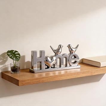 WUBIANJIE Silver Ceramic Home Sign, Silver Bird Sculpture, Modern Creative Decorative Sculpture, Suitable for Living Room Coffee Tables, TV cabinets, entryways, and Display Shelves.