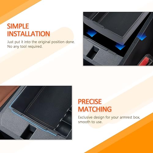 Miniatura 5 de CDEFG Organizador de accesorios de consola central compatible con Ford Maverick XL XLT Lariat 2022 2023, caja de almacenamiento de material ABS