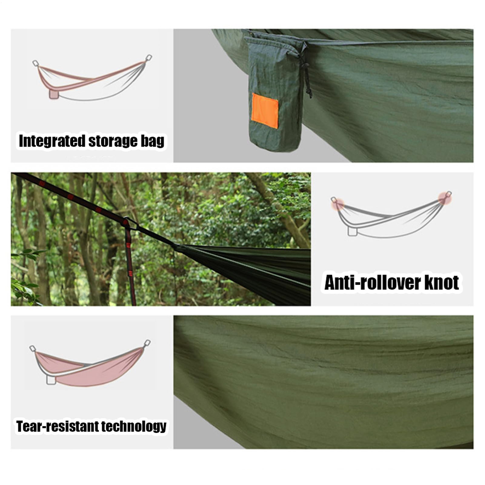 Hamac Portable Hamac de Camping Portable avec Moustiquaire Intégrée