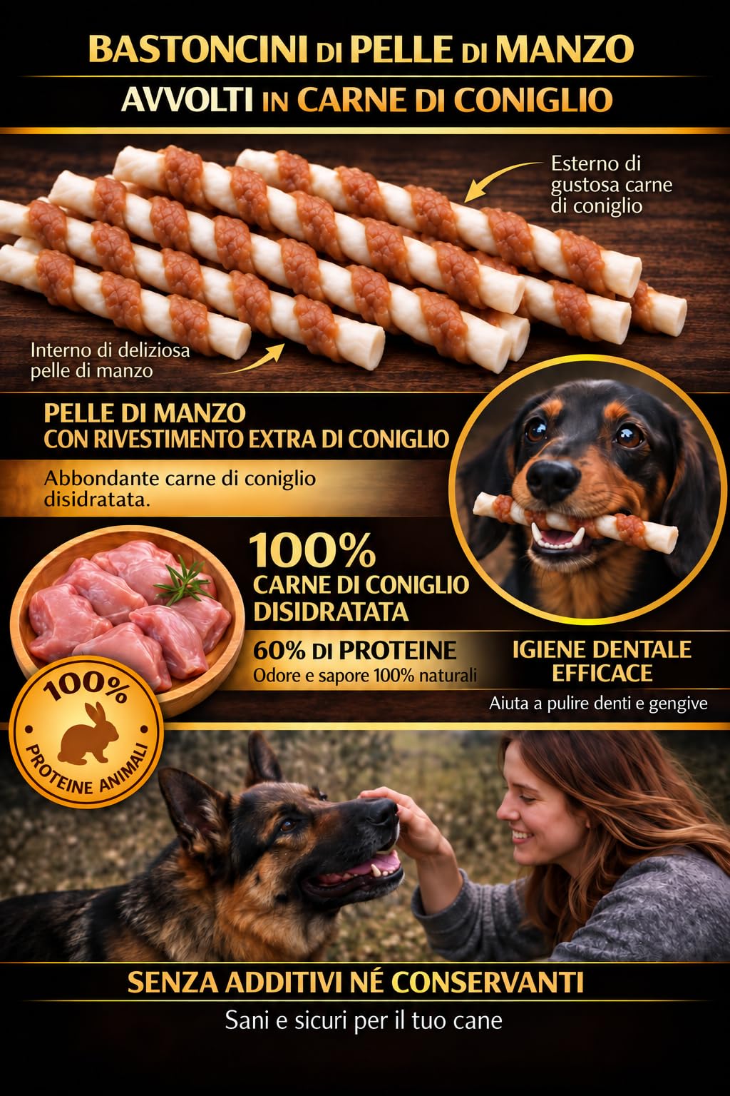 Pack Biscotti con Anatra, Bastoncini Bicolori con Pollo e Coniglio, 1,5 kg