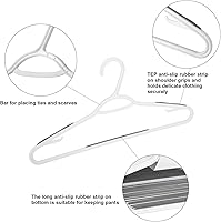 Vista 11 de 30 Pack Bendable Plastic Hangers Light-Weight Non-Slip Clothes/Suit Hangers (Purple)