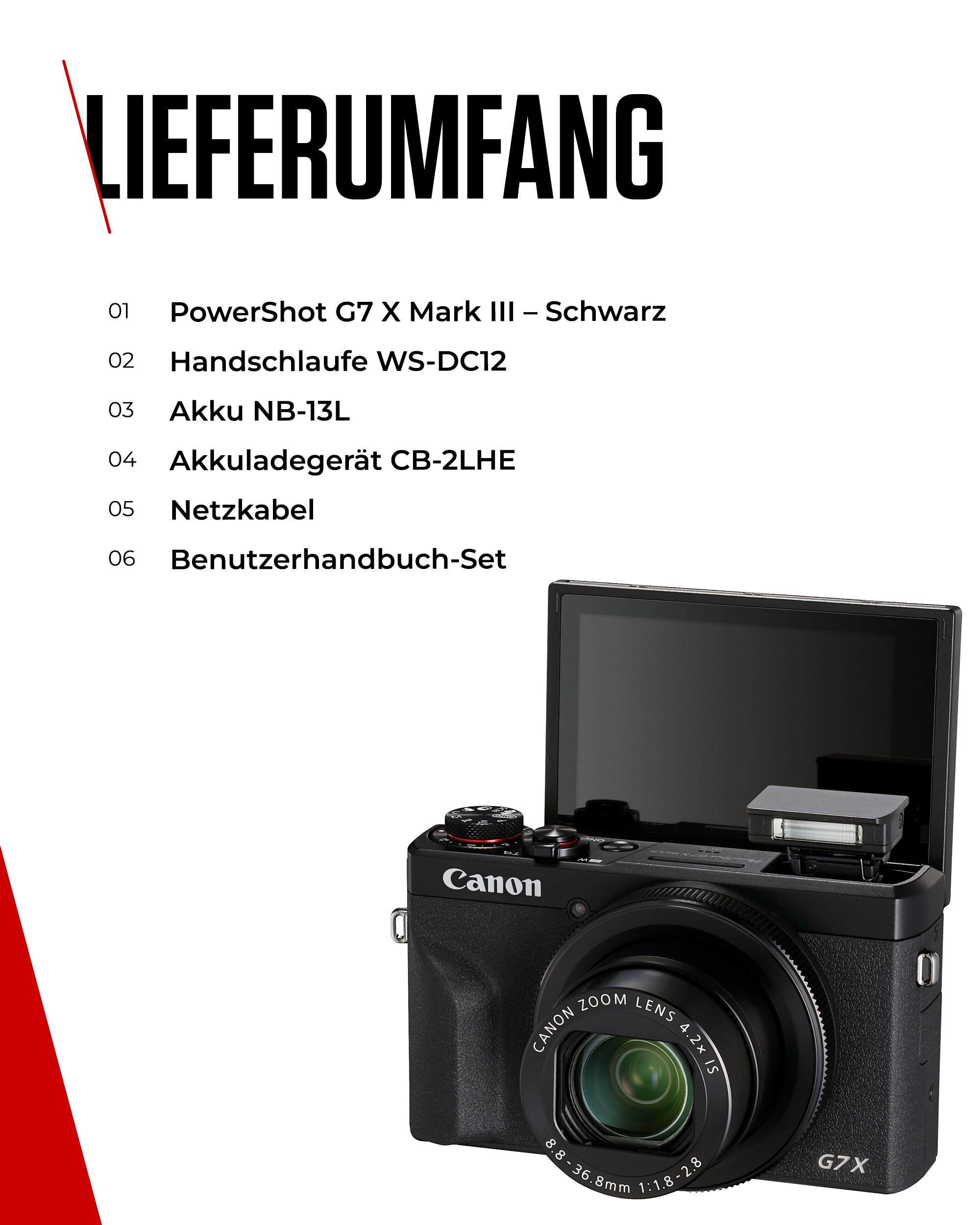 Canon PowerShot G7 X Mark III (Schwarz) – Kompakte Digitalkamera mit 1-Zoll-Sensor & 4K-Video – Ideal bei wenig Licht & auf Reisen – Mit WLAN & Bluetooth - Geliebt Für Kreatives Unterwegs