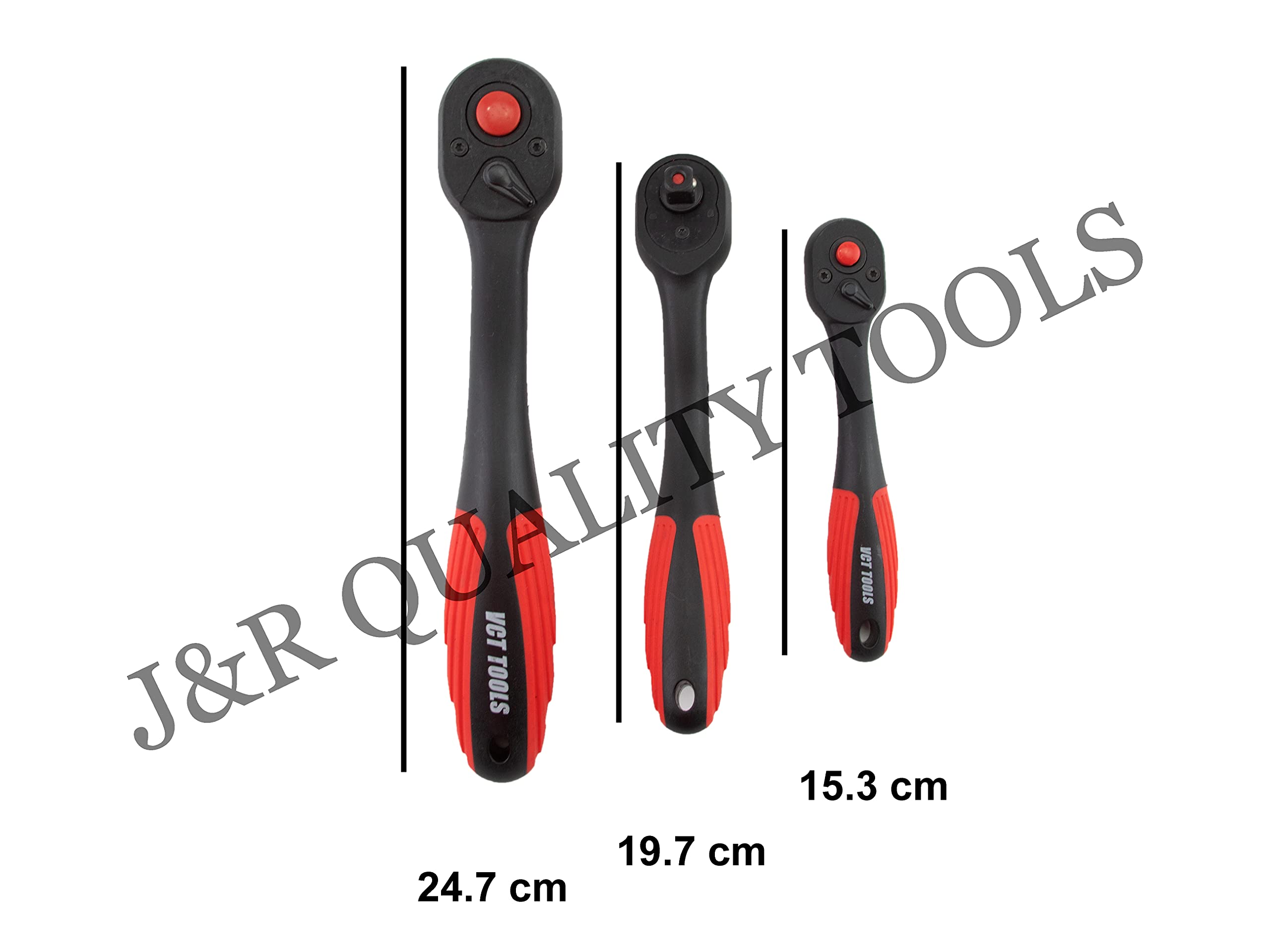 Snapklik.com : 3PC Ratchet Set 1/2" 3/8" 1/4" Drive Socket Wrench Quick ...