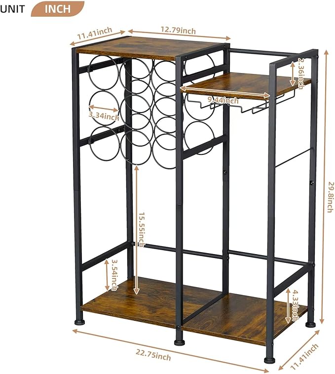 Soporte para botellas Bosimeca, 9 botellas, hierro, estilo industrial miniatura 2