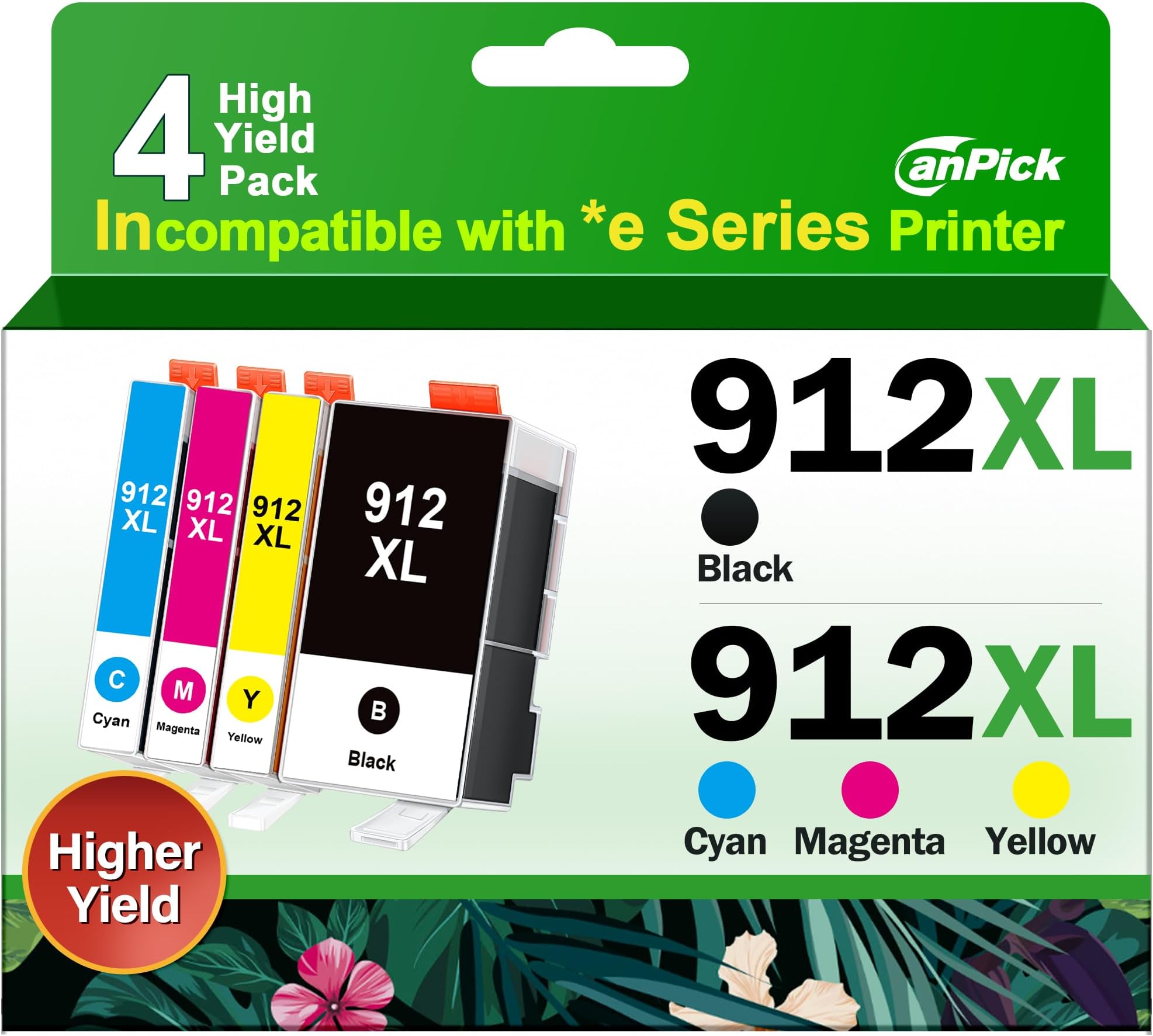 LCL 912 XL Schwarz Tintenpatrone kompatibel für HP 912 912XL kompatibel für HP OfficeJet 8012 8015 8010 8017 8014 OfficeJet Pro 8022 8020 8025 8024 8021 8023 (2er-Pack