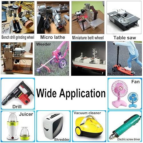 Miniatura 7 de Motor DC 775 12V-24V 6000-12000RPM 775 Motor eléctrico de doble rodamiento de bolas de alto par motor de CC de gran potencia de bajo ruido con