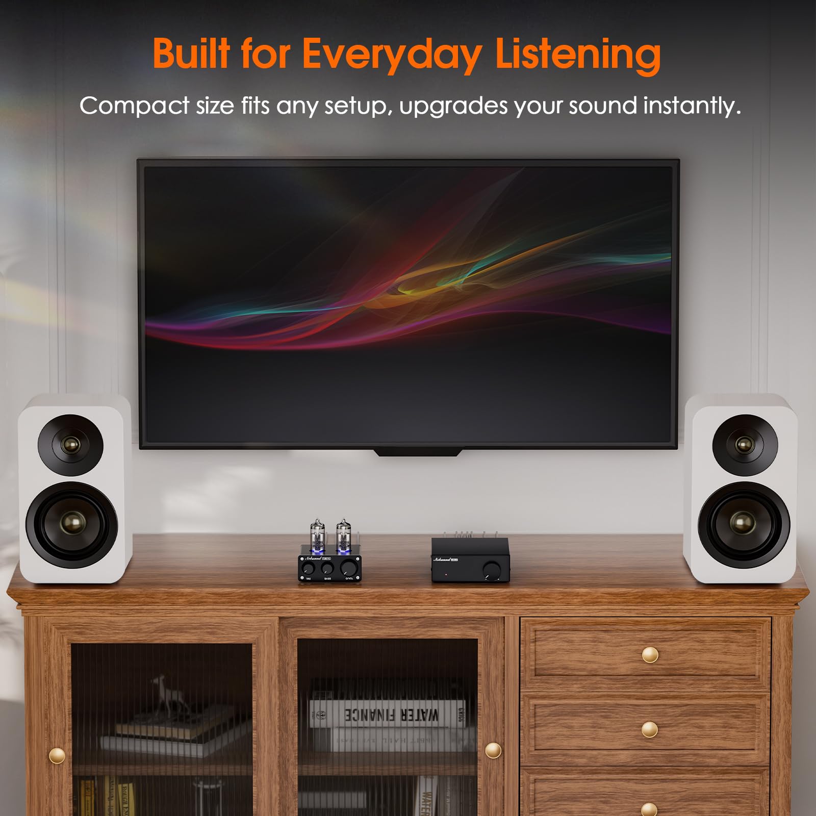 Nobsound Mini Lampowy Przedwzmacniacz HiFi: Stereofoniczny Przedwzmacniacz Audio Klasy A z Regulacją Basów i Wysokich Tonów do Domowych Wzmacniaczy, Aktywnych Głośników, Biurkowych Systemów Audio
