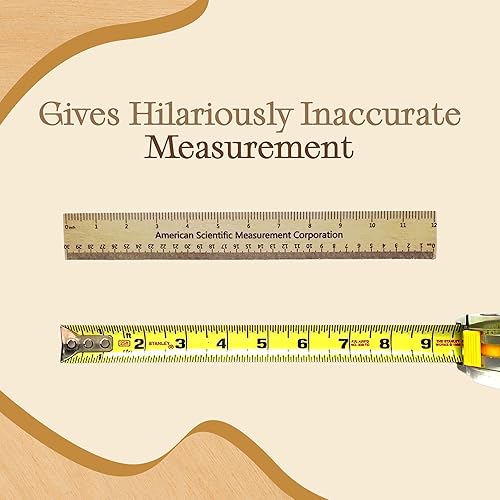 Miniatura 4 de Regla de truco, 2 piezas, broma de mejora de tamaño, 33% más grande, madera, 9 pulgadas