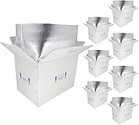 Vista 12 de Enfriadores de envío perecederos de 7 x 6 x 10 pulgadas, pequeña caja térmica aislada para alimentos congelados, paquete de 4 cajas de cartón