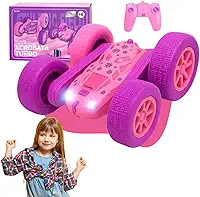 Carrinho Controle Remoto 4x4 Brinquedo Rosa Giro 360º Pirueta Maluco Infantil Recarregável Com Luzes Kizumba