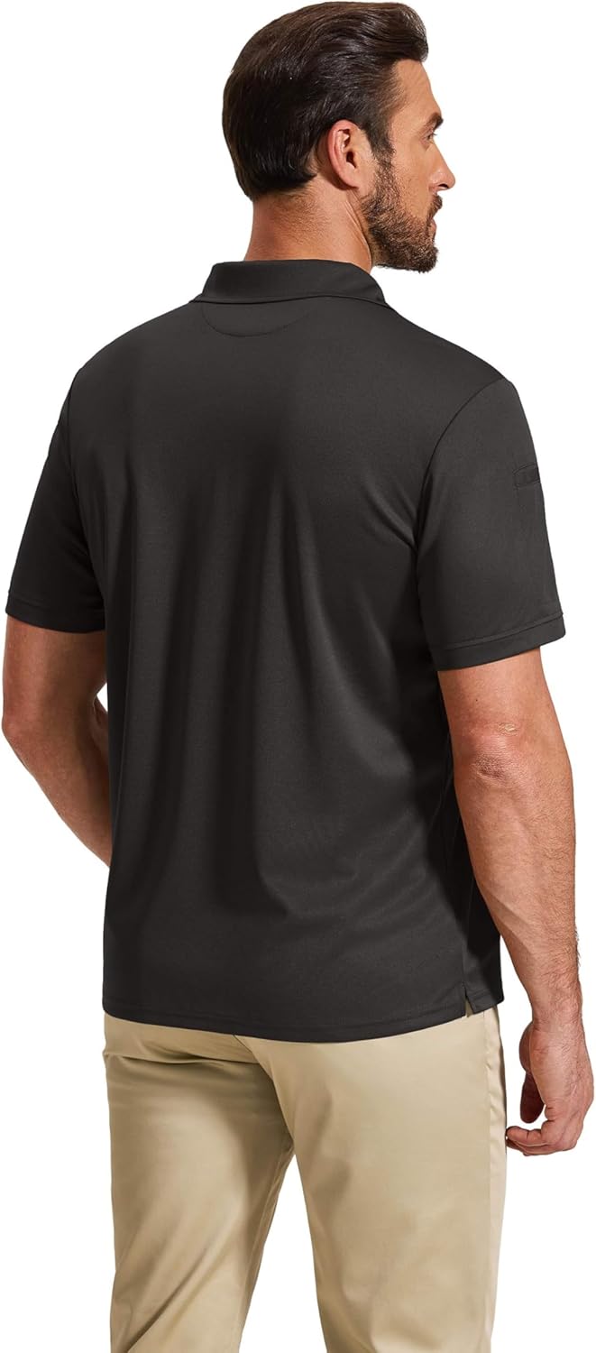 COOFANDY Mens Polo Shirt Short Sleeve Quick Dry Tactical Shirts Golf Polos Collared Work Shirts for Men with Pocket - Image 3