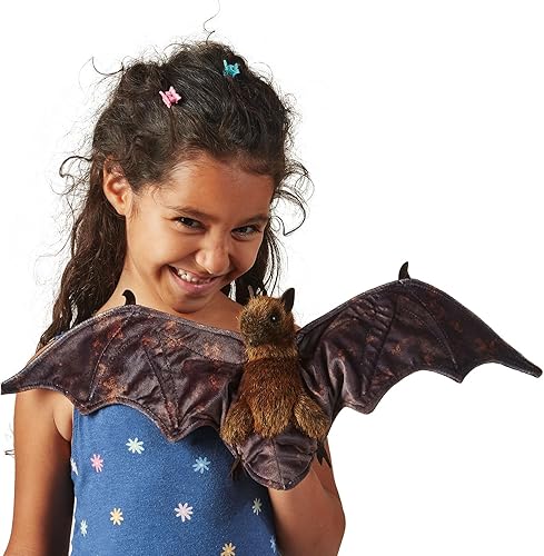 Miniatura 2 de Folkmanis Marioneta de mano de murciélago de frutas, marrón, negro