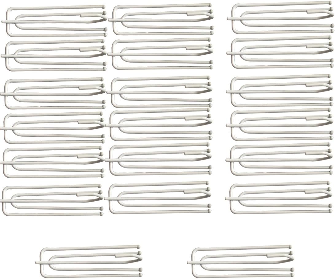 Corner Biz Bath - 20pcs Anti-rust Stainless Curtain Hooks 4 feet Synthesis Metal DIY Curtain Holder Accessories Hooks for Curtain Poles