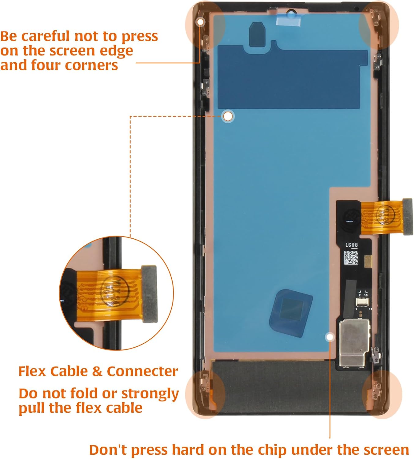 OLED for Google Pixel 6 Pro 6.7" Display Screen +Frame LCD Screen Replacement Display Touch Digitizer Assembly (Fingerprint Cable Transfer Required)