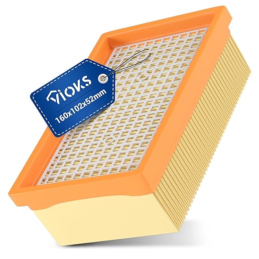 VIOKS Filtre plissé plat de rechange pour aspirateur Kärcher KFI 4410 2.863-005.0 28630050 MV4 MV6 WD4 WD5 WD6 / Filtre pour aspirateur Kärcher WD4 Filtre Kärcher WD5 Filtre Kärcher WD6 Filtre