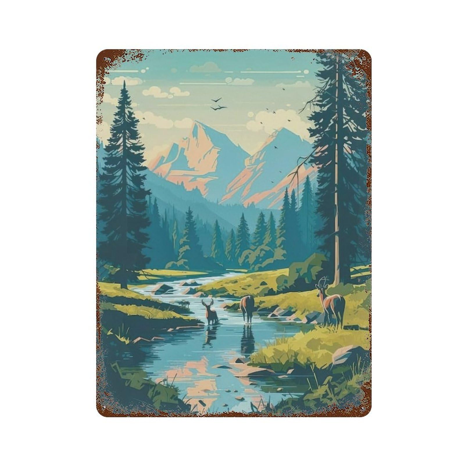 xiaoxiaoshen Cityscape Yosemite Wall Decor Art Metal Tin Poster Modern Home Decor Art Home Bar Shop Decorations Vintage Sign 40x30cm
