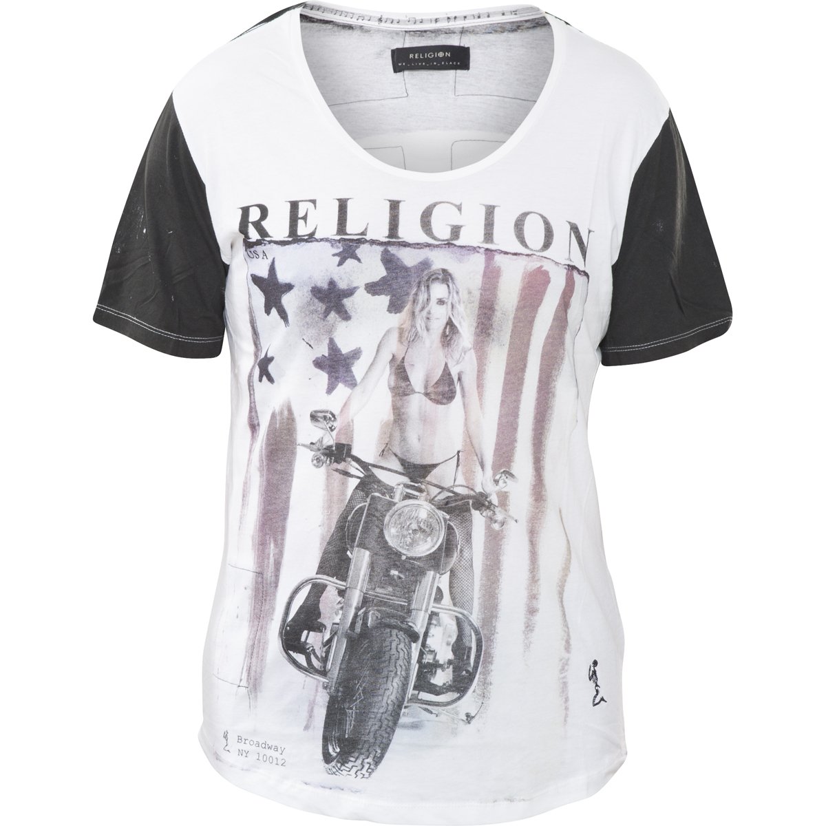 T-Shirt Religion Harley B224HLF11 blanco/negro