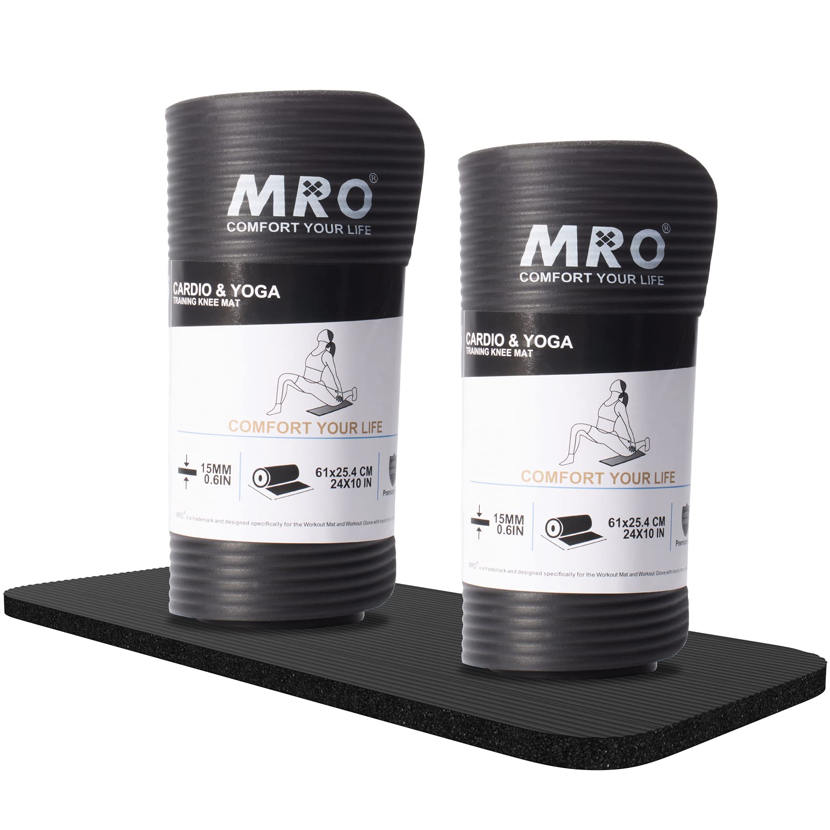 MRO Yoga Knee Pad Cushion Premium Exercise Knee Pad - Eliminate Pain During Home Workout - Extra Padding