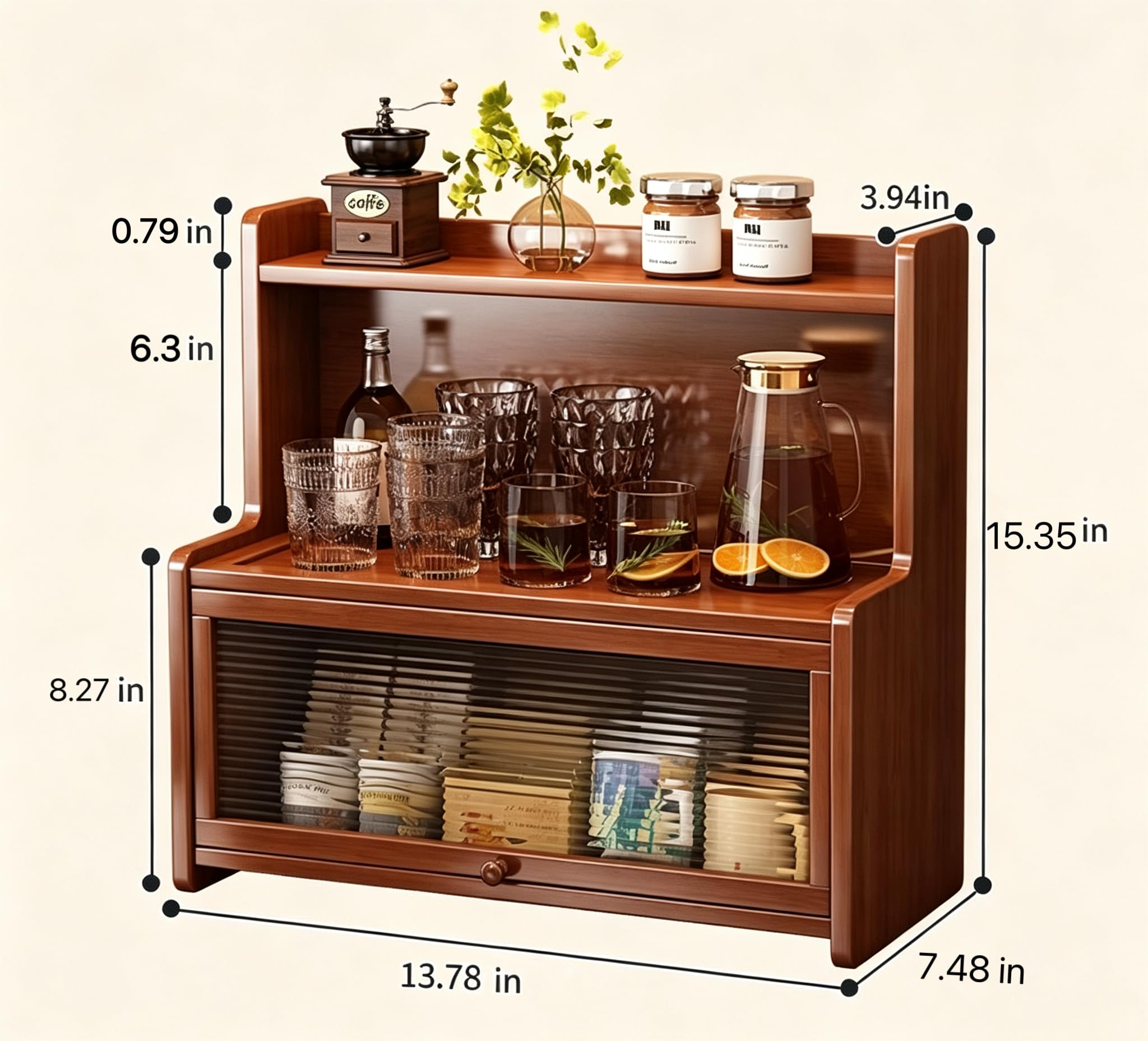 Photo 1 of Cmzym 3-Tier Countertop Organizer Rack, 50cm, Amber Brown