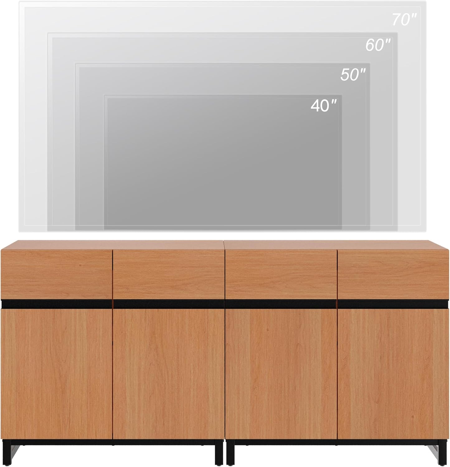 WAMPAT Modern TV Stand for TVs up to 70 inch, 2 in 1 Entertainment Center TV Console with Adjustable Shelves and Metal Base for Living Room,Bedroom, Mocha 5 71cSAEQcOCL. AC SL1500