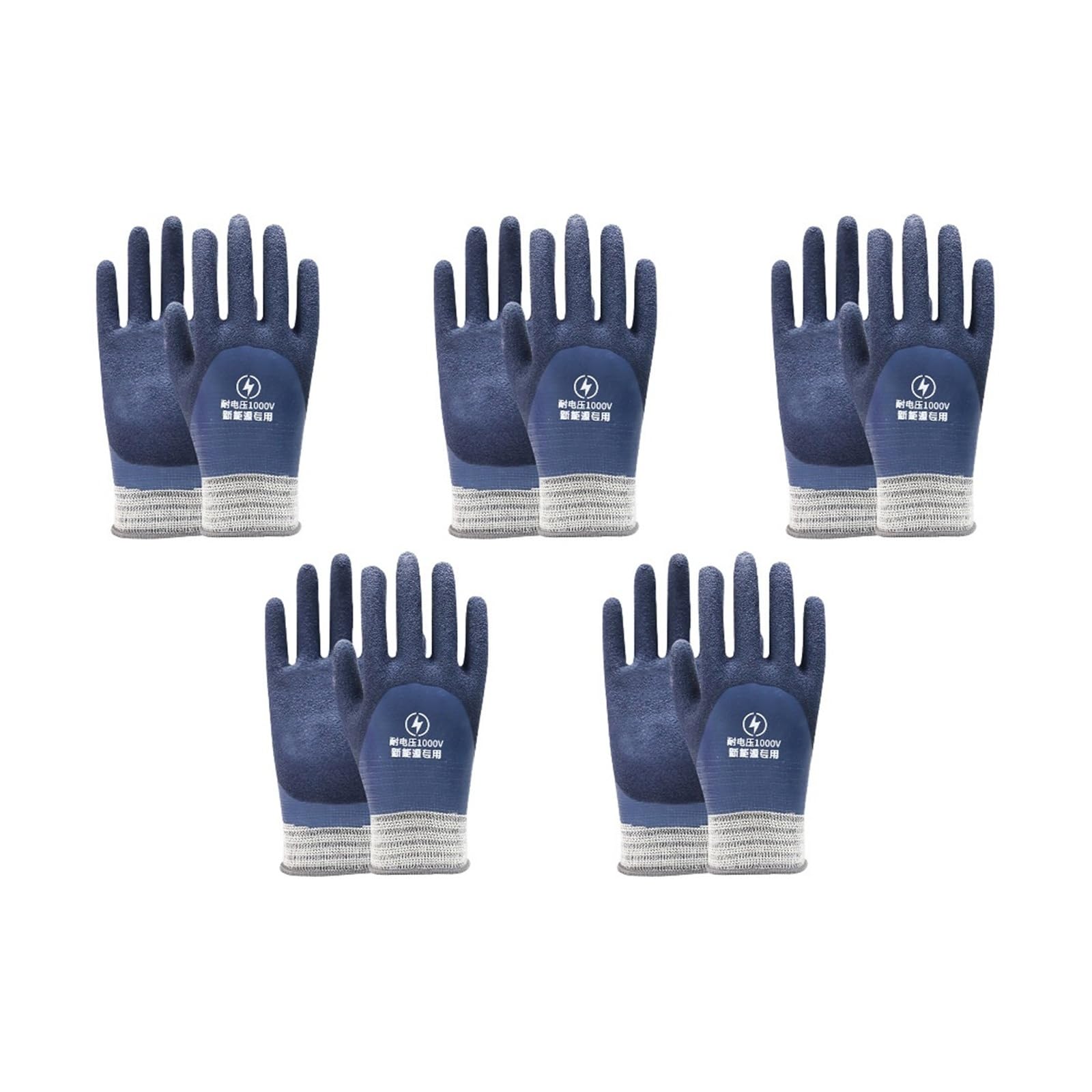 Guanti da elettricista resistenti alla tensione lavoro 1000 V elettrici isolati in gomma for elettricisti prevengono gli shock(5pairs)