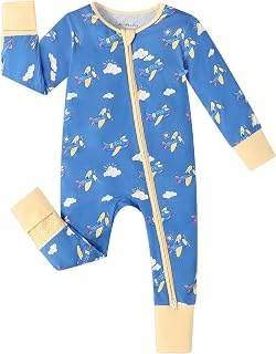 JunNeng Viscose from Bamboo Baby Sleeper, Convertible Pajamas 0-18M