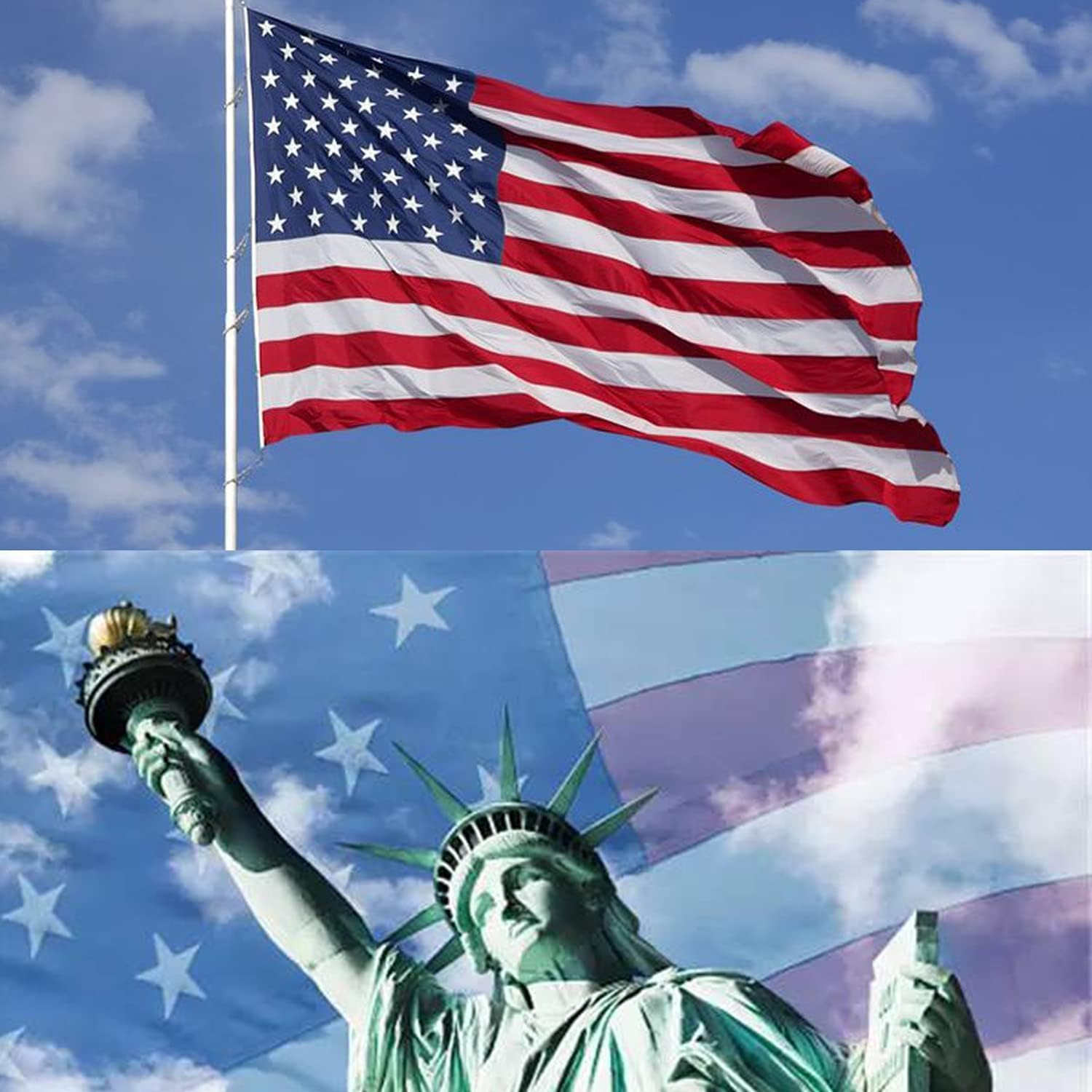 3x5 Heavy Duty Flag, 100% Polyester 300D Oxford Flag with Embroidered Stars. Durable Flags for Outside, Fade Resistant & Waterproof