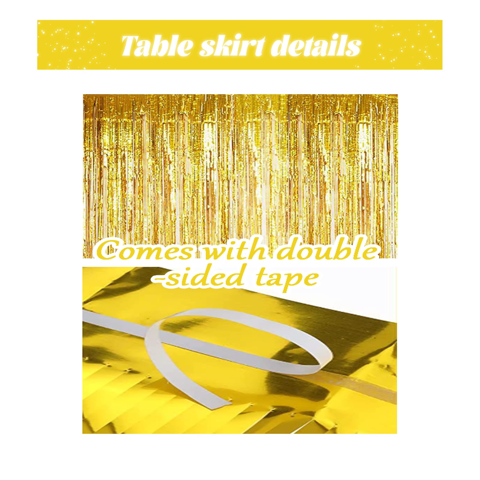 Lot De 2 Nappes De Table Franges Métalliques Noir - 29.5x108 Pouces (environ 9 Pieds)