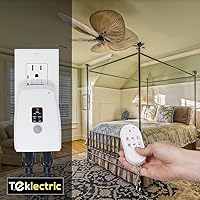 Vista 5 de TEKLECTRIC Toma de control remoto para interiores con temporizador de cuenta regresiva, rango de 100 pies, salida de seguridad inalámbrica
