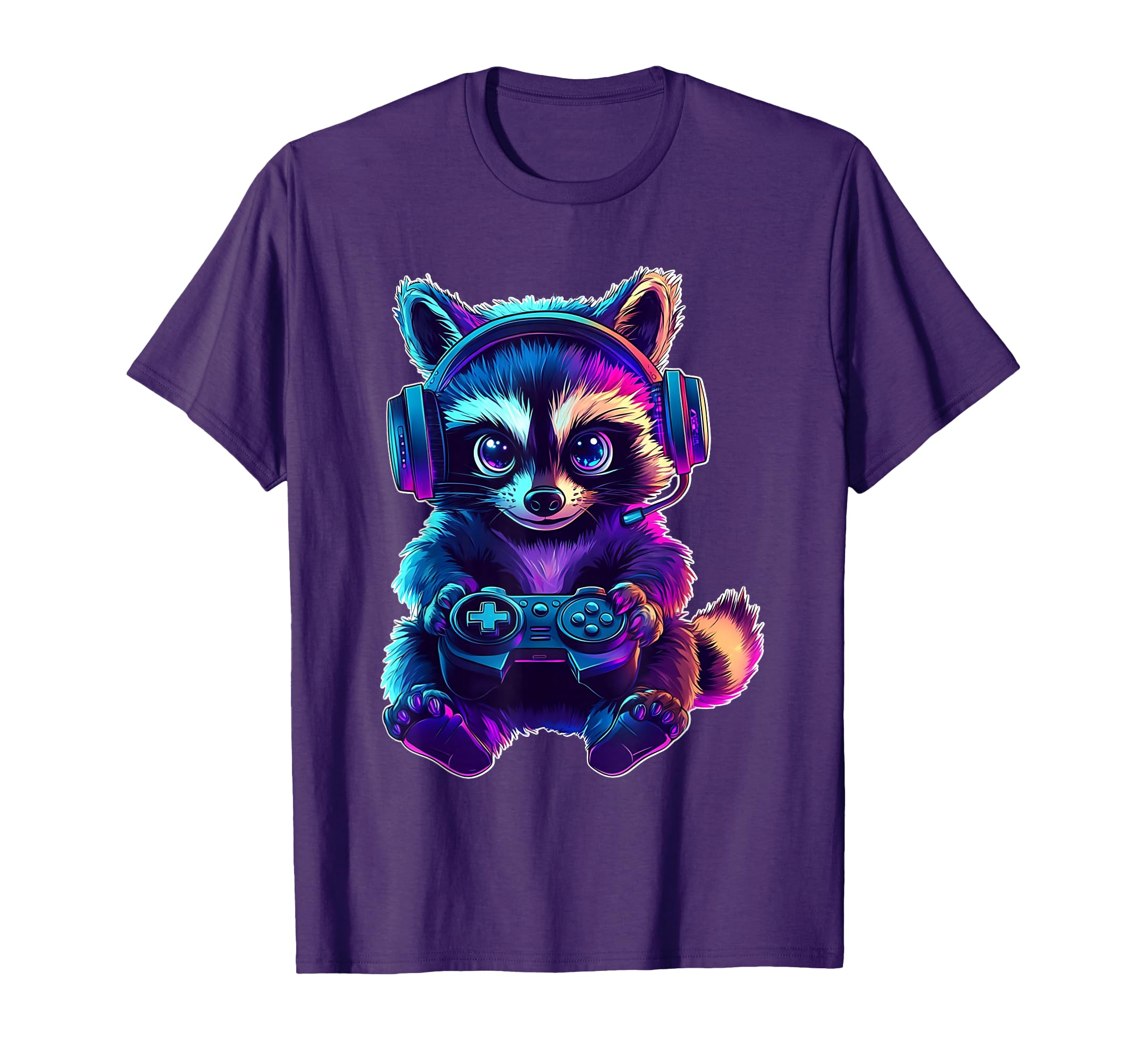 Raccoon Gamer Shirt Funny Video Game Animal Gaming T-Shirt