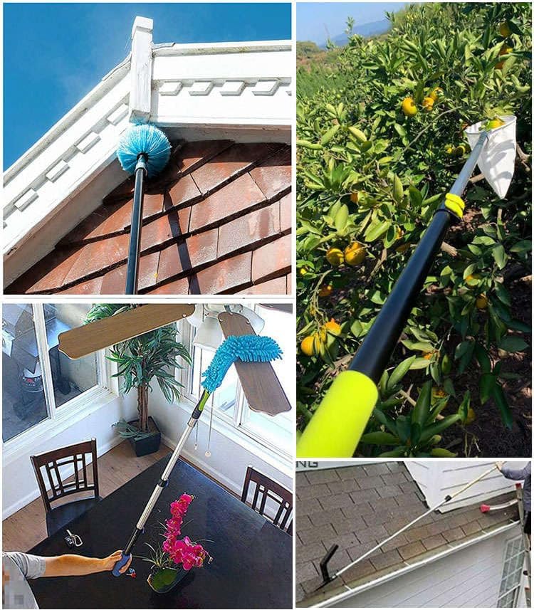 Miniatura 4 de Craftec Poste telescópico de aluminio de 1.5 a 3 pies con abrazaderas de deslizamiento rápido, poste de rodillo de pintura, poste multiusos, poste