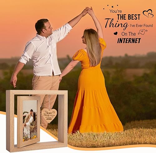 Miniatura 6 de Marco de fotos con texto en inglés "You're The Best Thing I've Ever Found on the Internet", marcos de fotos románticos para parejas, regalos de