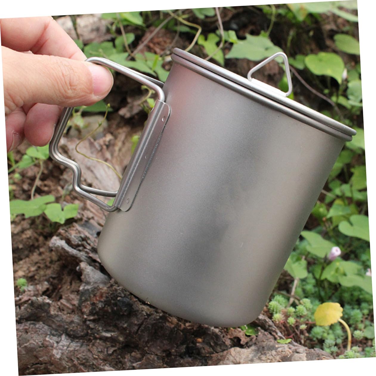 BESPORTBLE Gobelet à Poignée Pliable 750ml en Titane pour Randonnée