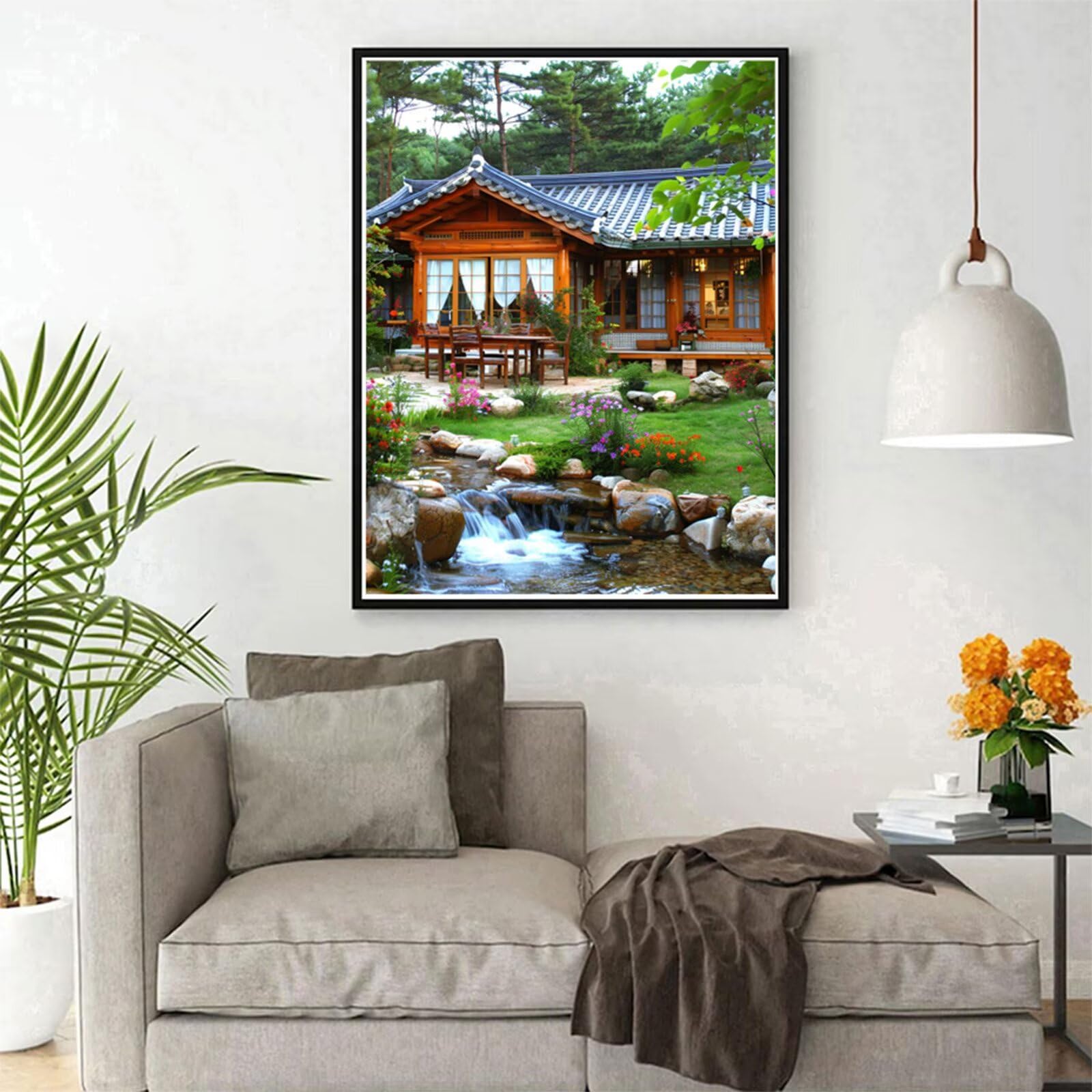 Diamentowe malowanie dla dorosłych 100 x 150 cm, 5D diamentowe malowanie pawilon haft diamentowy kompletny zestaw, kreatywne hobby dla dzieci, zrób to sam kryształowy ścieg krzyżykowy, dekoracje