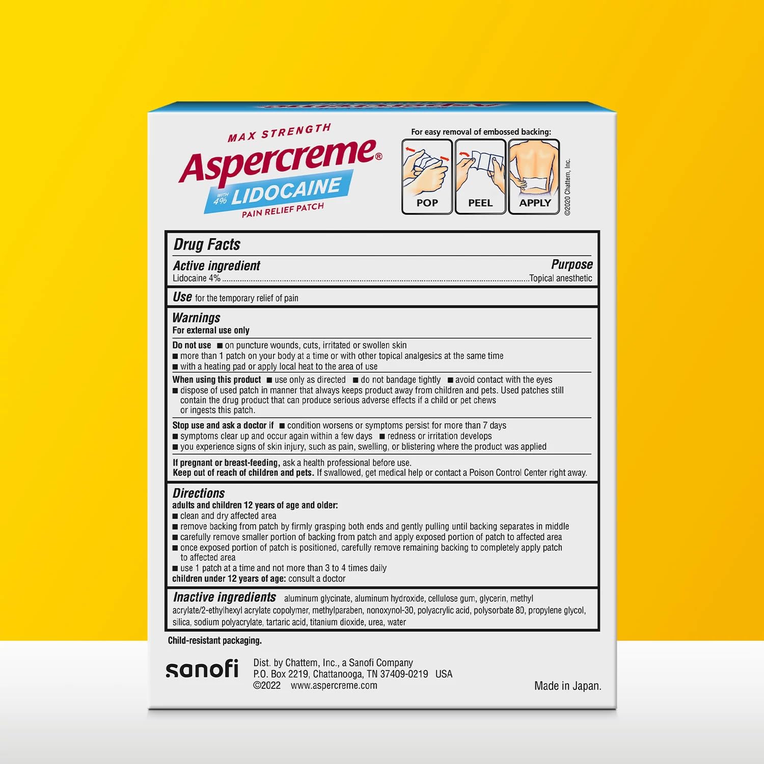 Aspercreme 4% Lidocaine Pain Relief XL Topical Patches, 4-Count — Amazon image 9