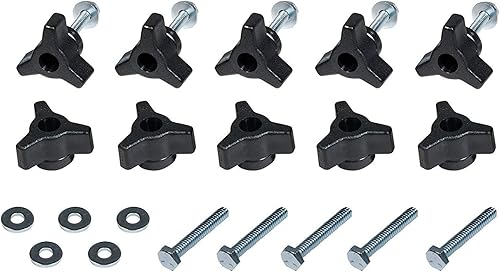 Miniatura 3 de POWERTEC Broca de enrutador en T y 10 juegos de pernos hexagonales de 14 de pulgada, kit de perillas en T para riel en T, punta de carburo de