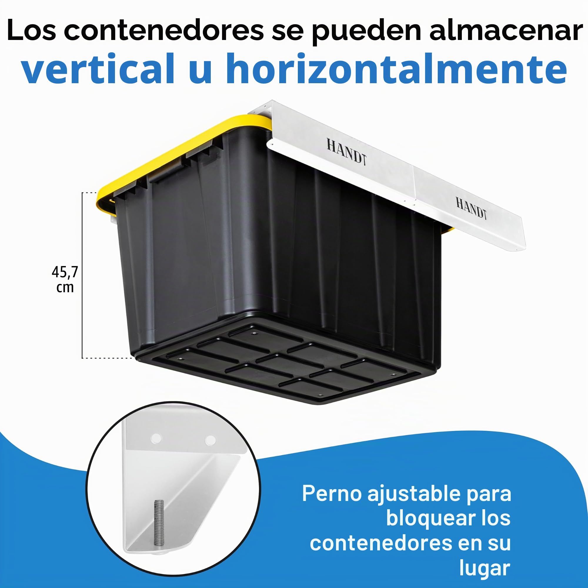 HANDT Estante de Almacenamiento para Garaje, Sistema Metálico para Contenedores de 27 Galones