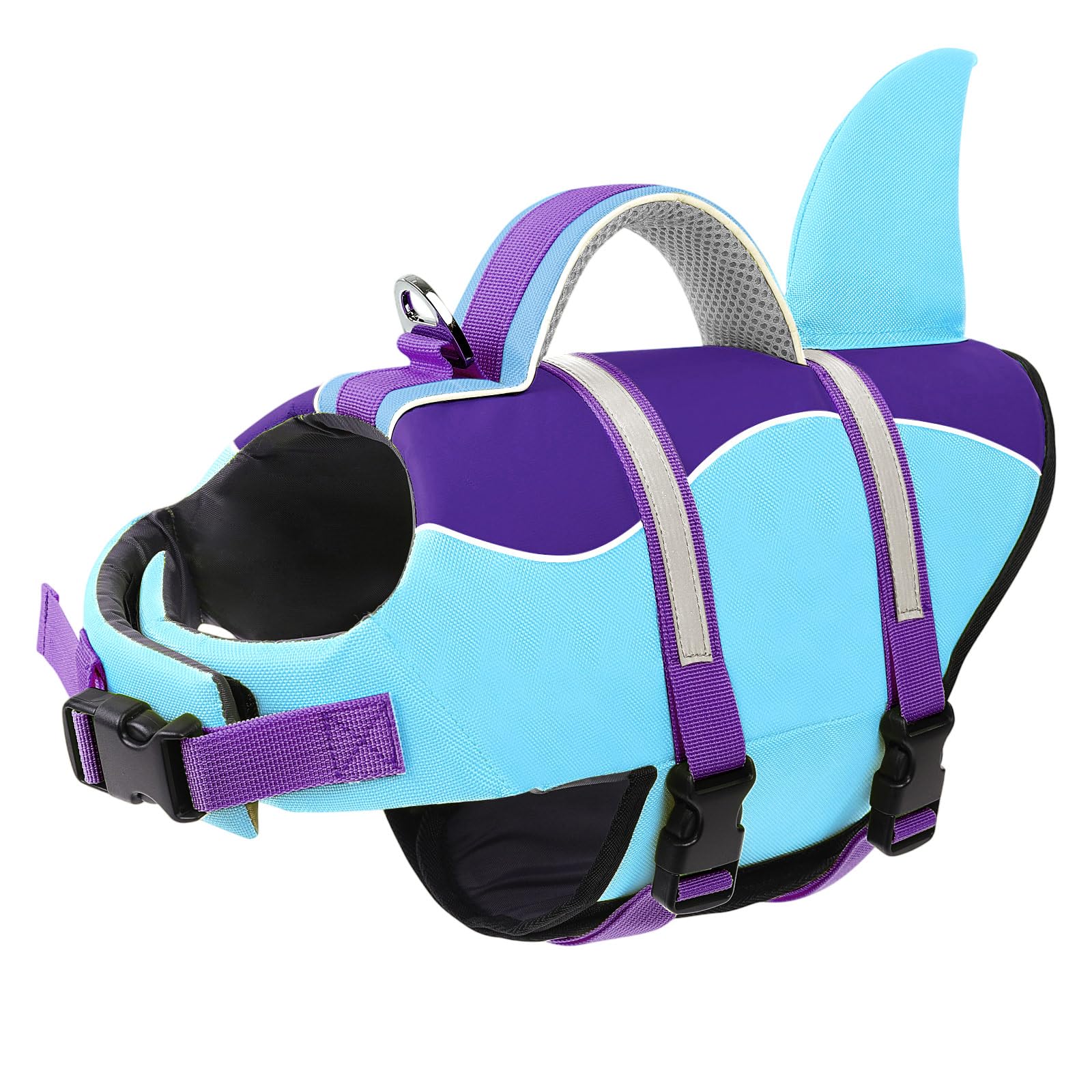 AOFITEE Gilet de Sauvetage pour Chien, Réglable Gilet de Sauvetage Chien la Natation, Haute Flottabilité avec Poignée et réfléchissant, De Petite, Moyenne et Grande Taille