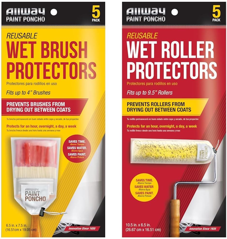 ALLWAY PON Paint Poncho Reusable Wet Paint Brush & Roller