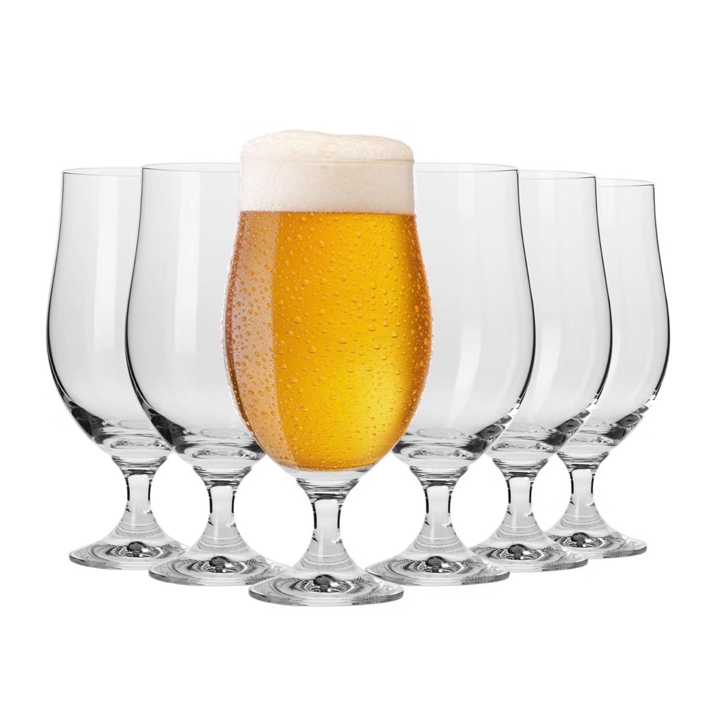 KROSNO Beer Glasses Set of 6, 16.9 oz, Harmony Collection