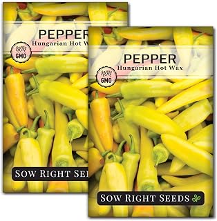 Sow Right Seeds - Hungarian Hot Wax Pepper Seed for Planting - Non-GMO Heirloom Packet with Instructions to Plant an Outdoor Home Vegetable Garden - Hot and Spicy Favorite to Grow (1)