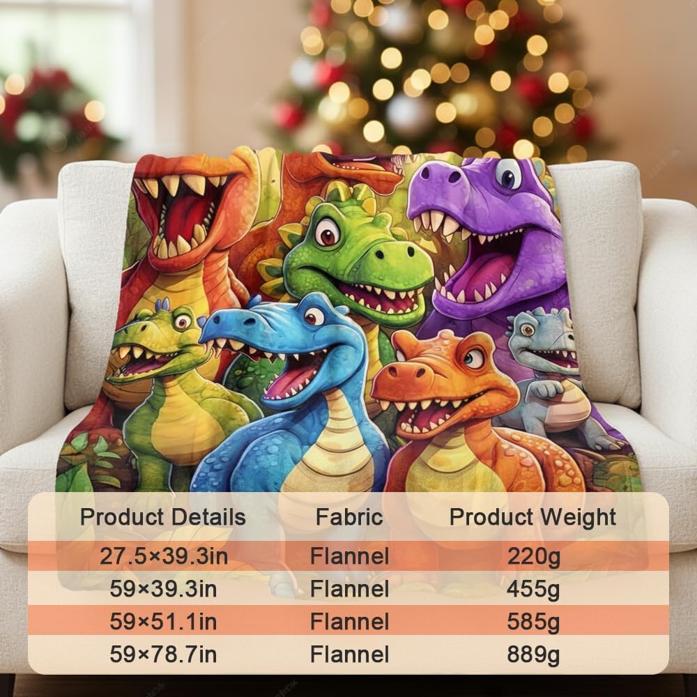 Cute Smiling Dinosaurs HD Digital Print Flannel, 50"x60" 3D Dinosaur Blanket 2026 New Comfortable and Soft for Kids Age 1-10 Year Old Child All-Season (27.5 * 39.3 Inches, 1Pcs) - Image 4