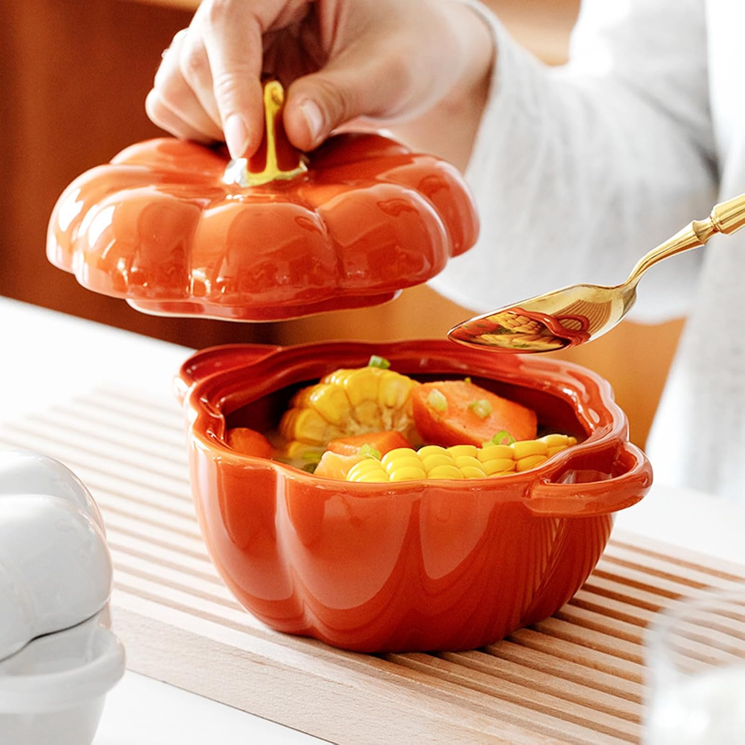 Ceramic Pumpkin Dutch Oven