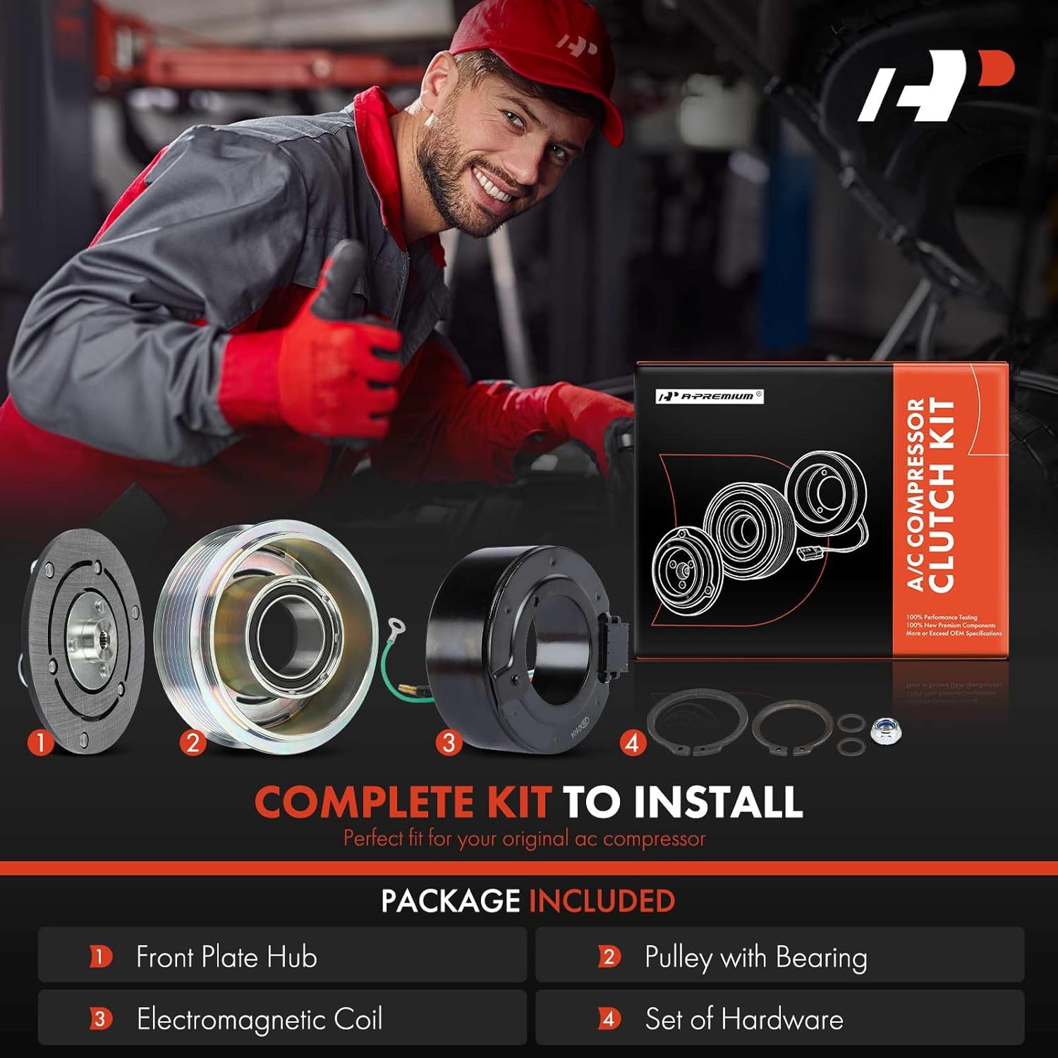 A-Premium Air Conditioner AC Compressor Clutch Kit Compatible with Honda Civic 2006-2011 & Acura CSX 2010-2011, 2.0L