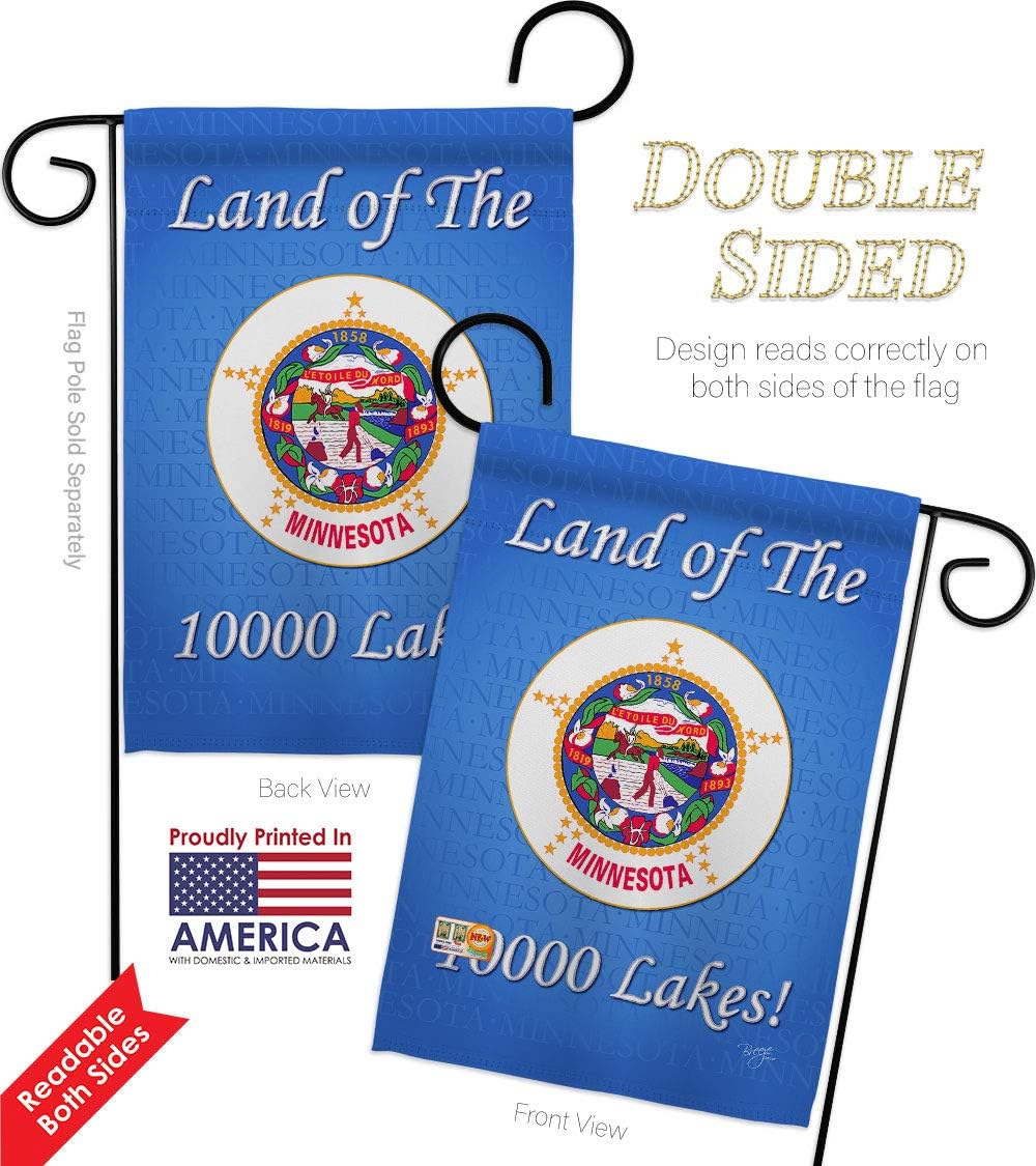 Minnesota Garden Flag Set Wall Holder Americana States USA American Territories Republic Country Particular Area Small Decorative Gift Yard House Banner Double-Sided Made In 13 X 18.5