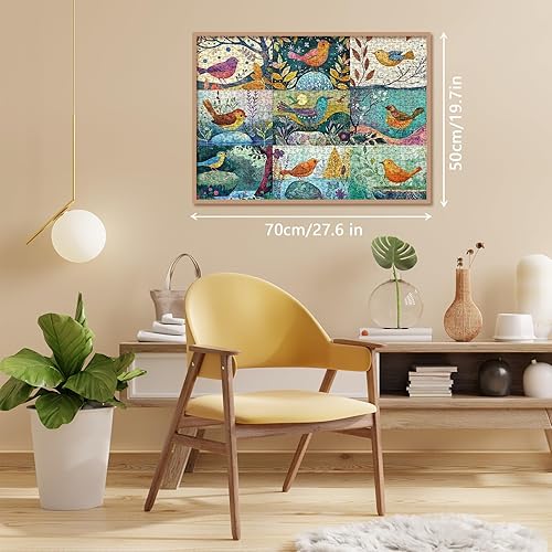 Miniatura 5 de Rompecabezas de 1000 piezas para adultos, diseño de pájaros, plantas de animales, rompecabezas de árbol de plantas, collage colorido, hermoso