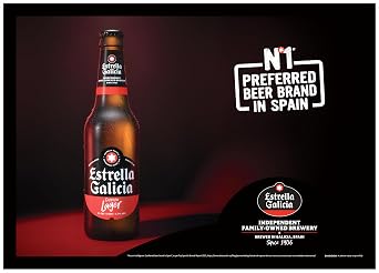 Estrella Galicia Premium Lager, 33 cl (Pack of 24)