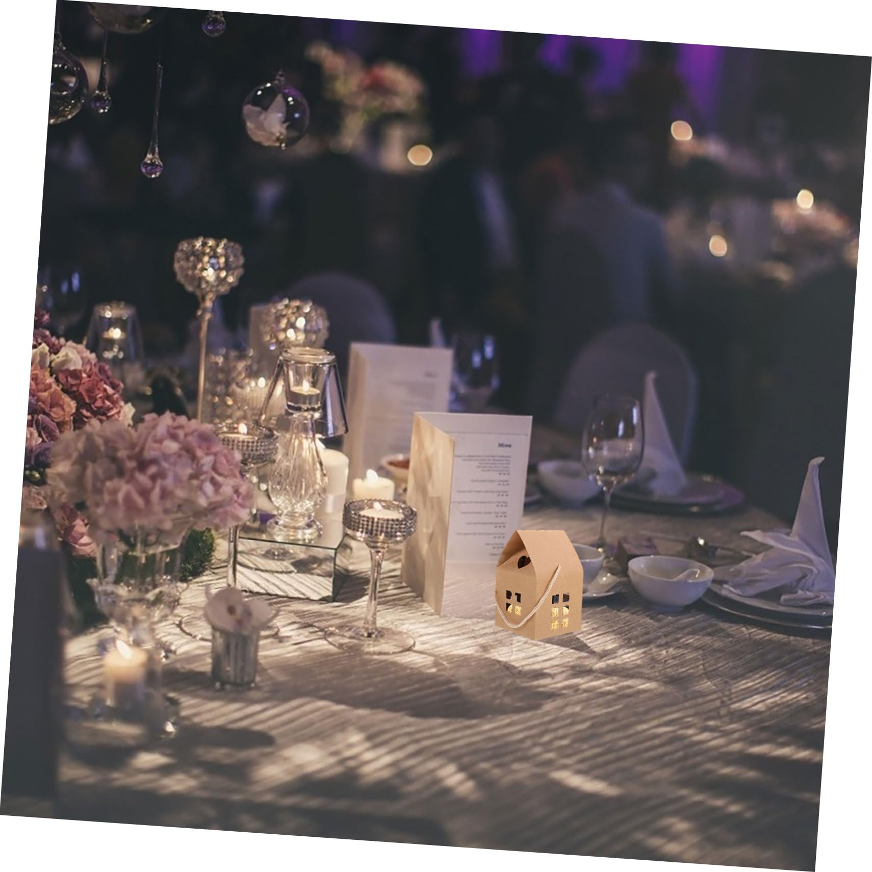 Amosfun Scatole Regalo e Decorazioni Fai-da-te 50 Pezzi in Carta Marrone a Forma di Casa Design Unico ed Elegante per Bomboniere Matrimonio per Feste